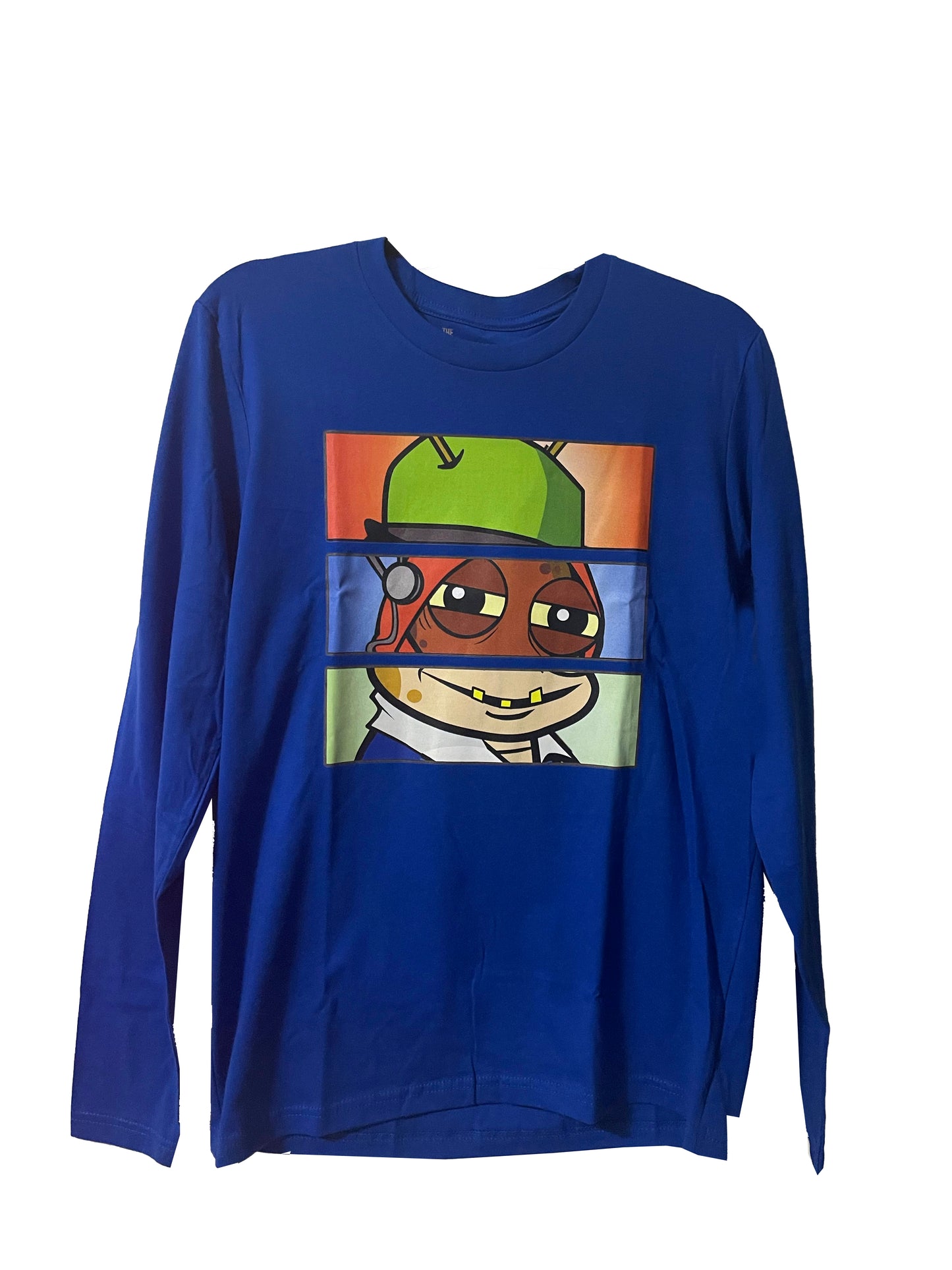 Face Swap Royal Blue Long Sleeve T Shirt